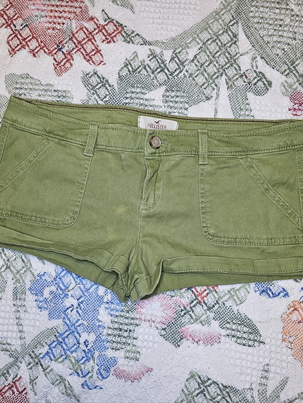 Y2k Vintage Hollister Green Lowrise Mini Shorts Size 7